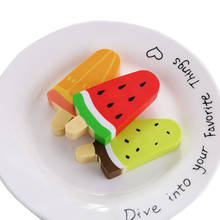 12pcs/lot Cute Watermelon Kiwi Popsicle Design Rubber Prizes School Supplies Erasers for Kids Stationery 2024 - buy cheap