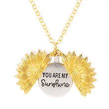 High Quality Sunflower Pendant Necklace for Women Laser Engraved You are my sunshine Open Locket Necklace Choker Drop Shipping 2024 - buy cheap