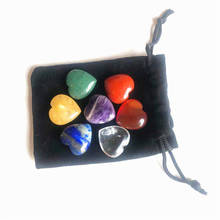 7 Chakra Heart Set Natural Quartz Hand Made Crystal Stones For Healing Reiki 2024 - buy cheap