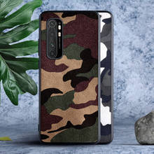 Capa de couro pu + tpu camuflagem para xiaomi, capa traseira para modelos note 10 lite note 10 pro max 2024 - compre barato