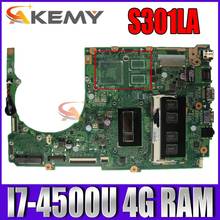 Akemy S301LA Laptop motherboard for ASUS S301LA S301L S301 Q301LA Q301L Test original mainboard 4G RAM I7-4500U 2024 - buy cheap