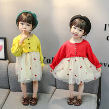 2-5 years old clothing autumn new girl baby cute sweet wind long-sleeve dress pineapple embroidery net yarn princess dress 2024 - buy cheap