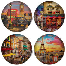 Zdying Paris Venice London Scenery Printed Glass Picture Cabochon Dome DIY Brooches Earrings Pendant Charm Jewelry Findings 2024 - buy cheap