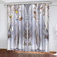 European Style Window Curtain 3D Living Room Bedroom Curtains for Children Room Luxury Roman angels Curtain Drapes 2024 - buy cheap
