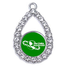 Clear transparent enamel mirror The Links Incorporated society pattern sticker round metal charm 2024 - buy cheap