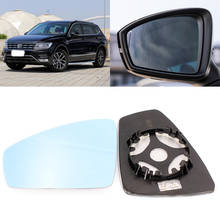Espelho retrovisor para volkswagen tiguan l, para porta lateral, grande angular, vidro azul, com base aquecida, 2 peças 2024 - compre barato
