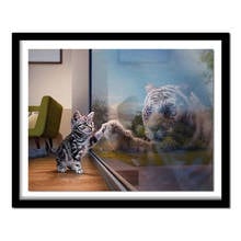 Full Square/Round Drill 5D DIY Diamond Painting "Cat & Tiger" Embroidery Cross Stitch  Home Decor Gift A01510 2024 - buy cheap