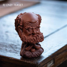 Yixing personagem escultura de monge roxo argila chá pet estatueta de chá artesanal enfeites conjunto de chá chinês presentes de arte 2024 - compre barato