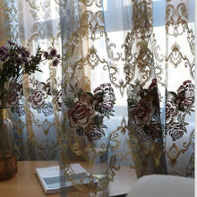 European StyleCurtains for Living dining Room Bedroom Embroidery Embroidery BayWindow CurtainTulle Finished ProductCustomization 2024 - compre barato