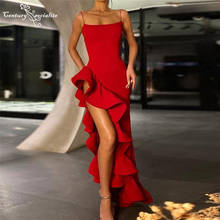 Vestido De Fiesta De sirena roja, largo, 2021, elegante, con volantes, Sexy, Formal, barato 2024 - compra barato