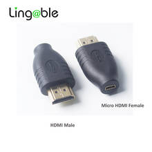 Adaptador HDMI Lingable Micro HDMI hembra a HDMI macho convertidor conector chapado en oro micro-hdmi a hdmi para HDTV 1080P 2024 - compra barato