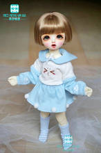 Одежда для шарнирной куклы YOSD 1/6, 28-30 см, Синяя толстовка, юбка, носки в полоску 2024 - купить недорого