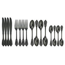 16Pcs/set Luxury Black Cutlery Set 18/10 Stainless Steel Dinnerware Silverware Flatware Set Dinner Knife Fork Spoon Dropshipping 2024 - buy cheap