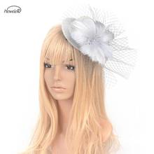 Prendedor charmoso feminino para cabelo, chapéu postiça com penas e prendedores para cabelo 4 cores feito à mão 2024 - compre barato