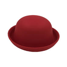 Ladies Blened Wool Felt Dome Fadoras Hat Bowler Derby Hat Boat Shape Brim Vintage Women Girls Bucket Hat For Woman Swanowing 2024 - buy cheap