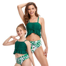 Summer Mom Kids Swimsuit Family Matching Swimwear Mother Daughter Bikini Bathing Suit Brachwear Clothes Sets Outfits Swimsuit 2024 - buy cheap