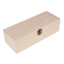 Необработанная деревянная коробка с откидной крышкой для искусства, ремесел, хобби и домашнего хранения-деревянная шкатулка для ювелирных изделий 2024 - купить недорого