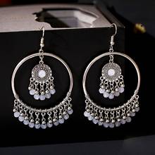 Pendientes colgantes de borla con cuentas redondas para mujer, joyería de moda de verano, Bohemia, Jhumka, Oorbellen 2024 - compra barato