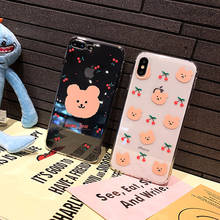 Kawaii urso coreia clara casal caso de telefone para coque iphone 11pro max 7 8 6s plus silicone macio para iphone capa x xs max xr 2024 - compre barato