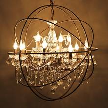 Modern Vintage Orb Crystal Chandelier Lighting Rustic Candle Chandeliers Hanging Light for Home BAR Restaurant Hotel Decor 2024 - buy cheap