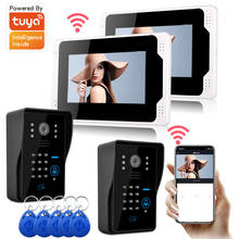 Intercomunicador con Wifi y cable para puerta, 2 uds., 7 pulgadas, RFID, contraseña, vídeo, 1080P, 2 uds. 2024 - compra barato
