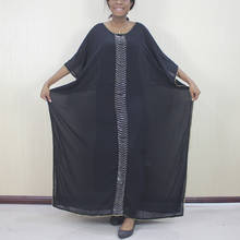 Conjunto de vestidos africanos para mulheres, 2 peças, longo, estampado, plus size, chiffon, vestido muçulmano tradicional com vestido interno 2024 - compre barato