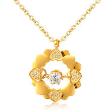 Модное ожерелье с подвеской в виде цветов, разноцветное ожерелье в форме сердца с камнем для женщин, эффектные ювелирные изделия, оптовая продажа 2024 - купить недорого