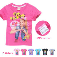 Jojo siwa camiseta de algodão para meninas, camiseta estampa de desenho animado para crianças, manga curta, roupa feminina, camiseta, 2020 2024 - compre barato