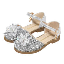 SKOEX Children's Princess Glitter Shoes Girl's Flat Flower Wedding Party Dress Shoes for Little Girls Big Kids Summer Sandals 2024 - buy cheap