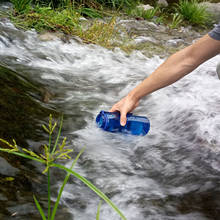 Purificador de botella de paja con filtro de agua, herramienta de supervivencia para acampada y senderismo, 4 etapas, 650ml 2024 - compra barato