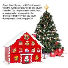 Wooden Christmas Advent Calendar Double-side Calendar With Children's Candy Gift Storage Box Christmas Decoration New 2024 - buy cheap