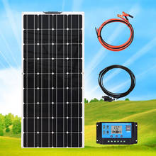 Kit de panel solar flexible, sistema completo, controlador de 120 vatios y 18 v, inversor de 1000 vatios, 12 v / 24 v, baterías de carga de coche, yate, barco 2024 - compra barato