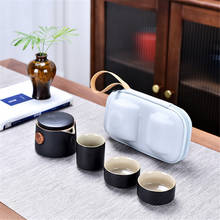 Travel Tea Set Express Cup One Pot Two Cups Portable Bag Ceramic Outdoor Travel Kung Fu Teaware Gift For Friend Customized Logo 2024 - buy cheap