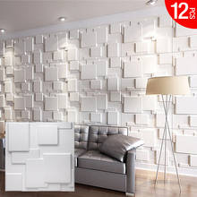 4/8/12Pcs 50x50cm 3D Tile Panel Mold Plaster Wall Stone Wall Art Decor 3D Wall Sticker Living Room Wallpaper Mural Bedroom Decor 2024 - buy cheap