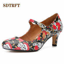 SDTRFT/демисезонные туфли на высоком каблуке 6 см женские туфли-лодочки с круглым носком и пряжкой zapatos mujer повседневные туфли на шпильке 2024 - купить недорого