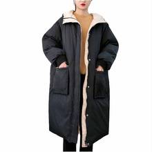 2020 Oversize Winter Parka Women Padded Coat Black Hooded Thicken Long Down Cotton Jacket Plus Size 3XL-7XL Bust 116-166cm KW402 2024 - buy cheap