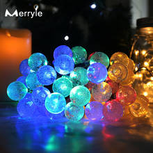 12/22 Meter LED Solar Power String Fairy Lights Outdoor Waterproof Crystal Ball Lamp Decor Garden HolidayTwinkle Light Christmas 2024 - buy cheap