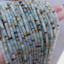 2x4 milímetros Heishi Contas de Pedra Amazonita Naturais Soltos Spacer Stone Beads Para Fazer Jóias DIY Acessórios Pulseira Strand 15'' 2024 - compre barato