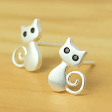 REETI 925 Sterling Silver Large Cat Earrings For Women Ladies Statement Jewelry Korean Earrings Pendientes Brincos 2024 - buy cheap