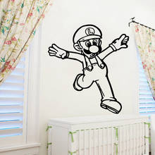 Pegatina de pared de Super Mario para Gamer, pegatinas extraíbles, sala de estar artesanal para papel tapiz, Mural para niños, decoración de habitación 2024 - compra barato