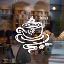 Кофейня Знак Логотип Кафе Декор Высокое качество настенная чашка горшок Bean Наклейка виниловая на заказ 2024 - купить недорого