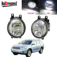 2in1 Car Right + Left Fog Light Assembly LED DRL Daytime Running Lamp 30W H11 12V For Toyota Highlander 2008 2009 2010 2011 2012 2024 - buy cheap