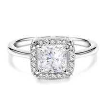 Eamti 925 anel de noivado de prata esterlina senhoras auréola zircônia cúbica anel de casamento anéis de diamante para mulher 2024 - compre barato