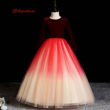 Long Sleeve Flower Girl Dresses for Weddings Party Flowergirl First Communion Pageant Dresses For Girls 2024 - buy cheap