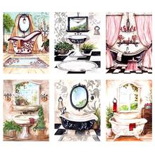 5D DIY Diamond Painting Cartoon Bathroom Cross Stitch Embroidery Mosaic Handmade Full Square Round Drill Wall Decor Craft Gift 2024 - buy cheap