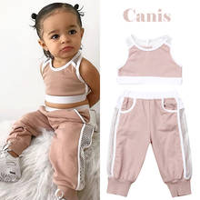 Summer 2pcs Outfits 2019 Pudcoco Newborn Infant Baby Girl Clothes Crop Tops Vest Long Pants Tracksuits baby girl Clothing 2024 - buy cheap