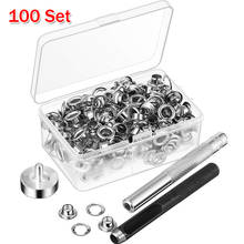 100Set 6mm Grommet Eyelet Metal Buttons Buckles Fixing Tool with Clear Box for Leather Shoes Cloth Eyelet Fasteners Supplies 2024 - buy cheap