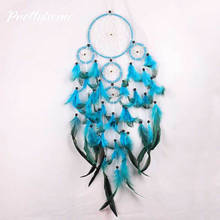Blue Dream Catcher Hanging Decoration Feathers Indian Dreamcatcher  Wall Hanging Car Decor Craft Mascot Ornament Craft Gift 2024 - buy cheap