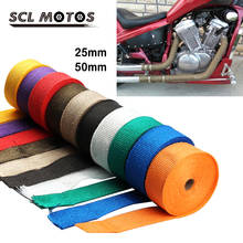 SCL MOTOS-Cinta térmica de fibra de vidrio para motocicleta, protector térmico para tubo de escape, protección con bridas, 5M/10M/15M 2024 - compra barato