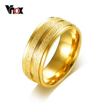 Vnox Dull Polish Engagement Ring for Men Gold Color 8mm Width Wedding Bands Finger Ring Female Male Stainless Steel Jewelry 2024 - buy cheap
